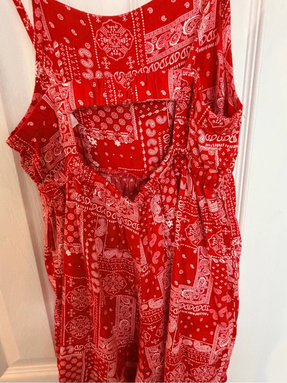 OshKosh B’gosh Girls Size 8 Red Bandana Paisley Romper Shorts
